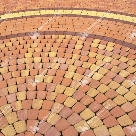 Тротуарная плитка Braer Классико круговая 60 мм, ColorMix Рассвет фото 3