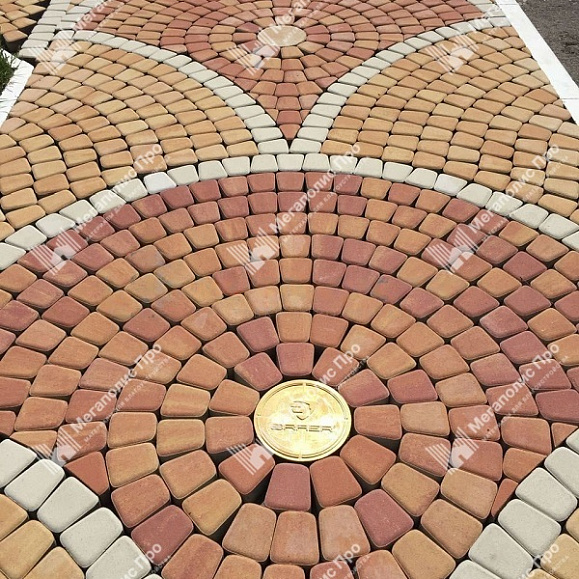 Тротуарная плитка Braer Классико круговая 60 мм, ColorMix Рассвет фото 4